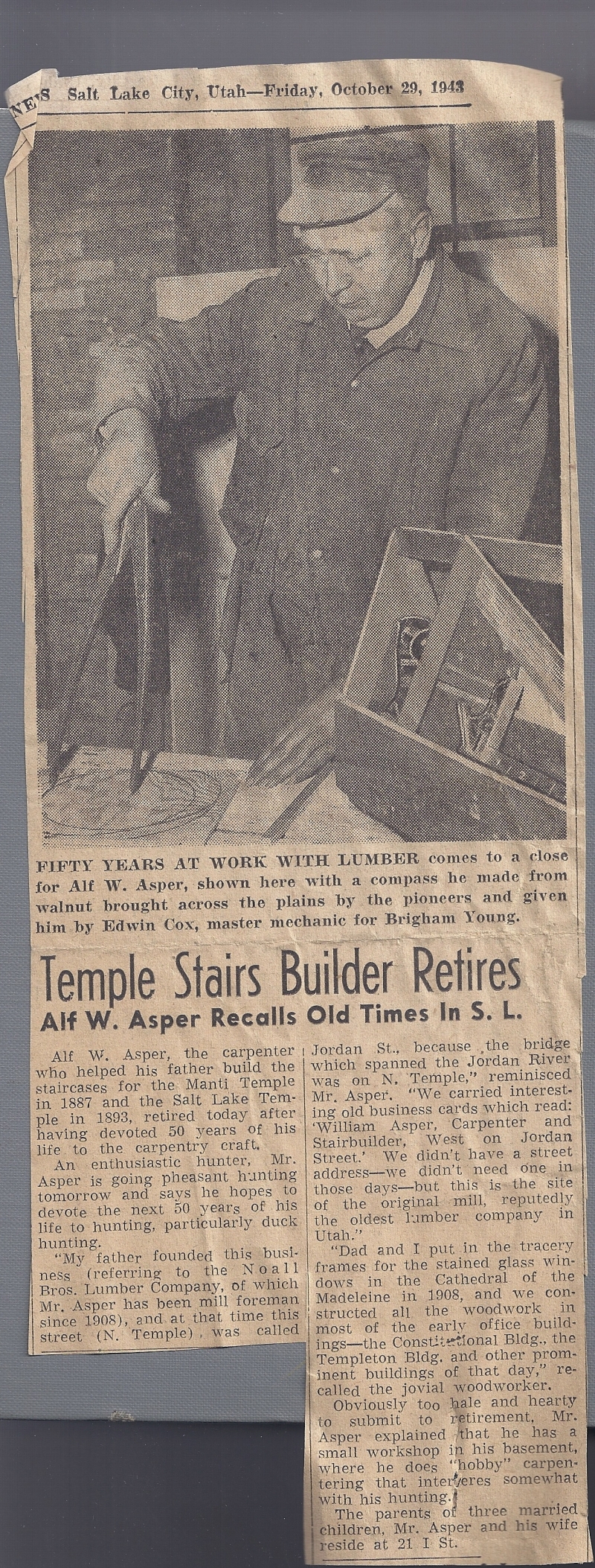 800 A 1943 Retirement in News